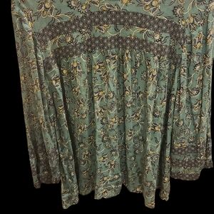 J. Jill Green Floral Blouse